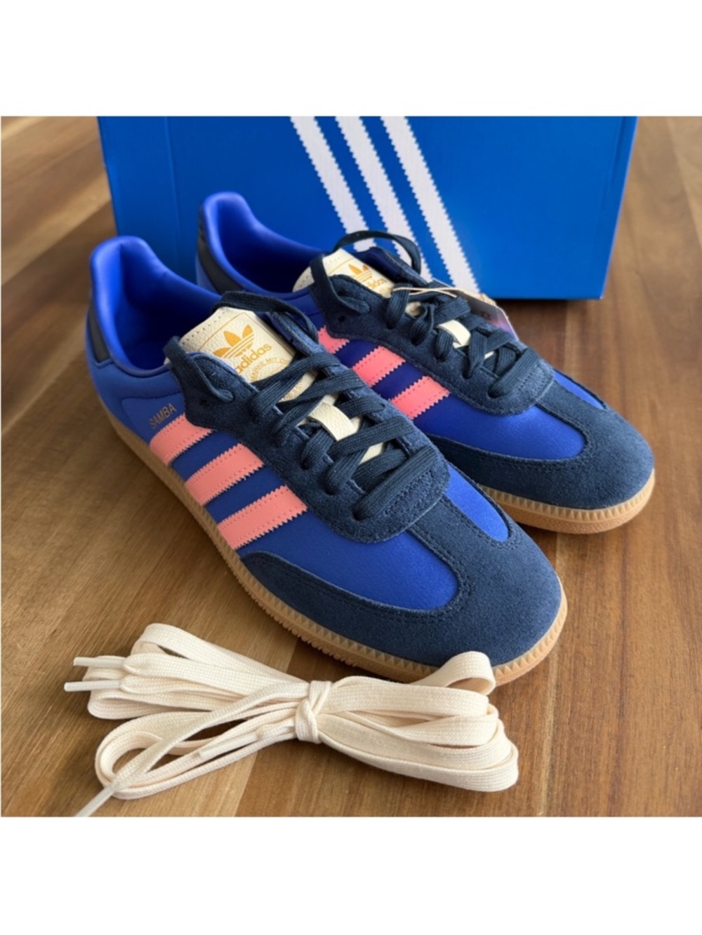 adidas Samba OG Lucid Blue / Dark Indigo / Gum - Picture 8 of 10